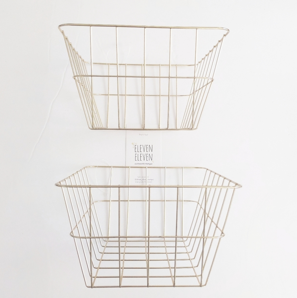 Gold wire baskets 2 pack urban outfitters desk - Picture 2 of 6